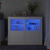 Dulapuri laterale Gossi, 2 buc, alb lemn, lumini LED RGB, 41x37x67cm, depozitare flexibila