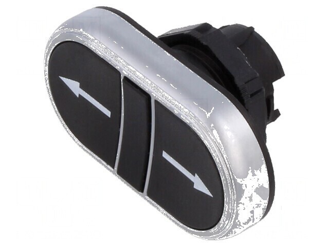Comutator dublu negru plat