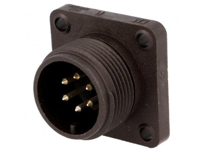 Conector Circular Soclu IP67 6 Pini Placare Argintată Tată foto