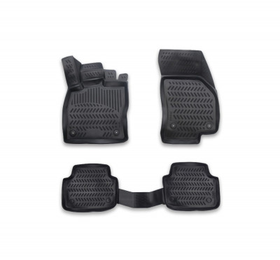 Set 4 Buc. Covorase din Cauciuc Tavita Compatibile VW Passat B8 2015-&amp;gt;2023, Negru foto