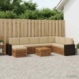 Cumpara ieftin Set de canapele de exterior 9 buc. 8-Locuri Natural si Bej