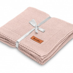 Paturica de bumbac tricotata Sensillo 100x80 cm roz