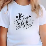 Tricou copii alb big sister outfit cea mai buna sora 5-6 ani