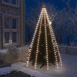 VidaXL Instalație brad de Crăciun cu 250 LED-uri, alb rece, 250 cm