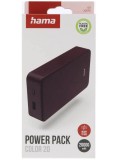 Hama Powerbank Colour 20 20000mah Usb-c+usb-a Plum