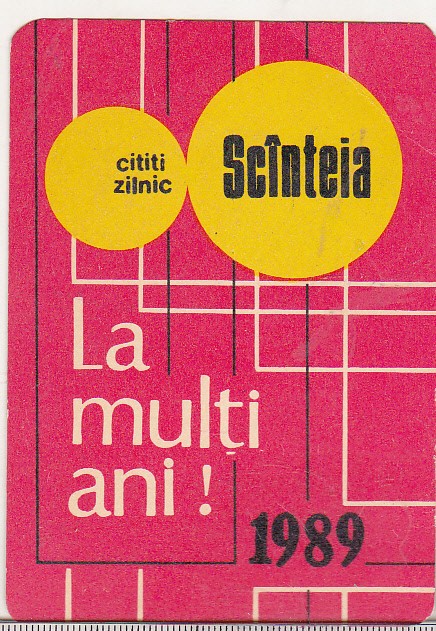 bnk cld Calendar de buzunar - 1989 - Scanteia