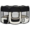 Tarc de caini pliabil cu sac de transport, negru, 145x145x61 cm