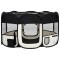 Tarc de caini pliabil cu sac de transport, negru, 145x145x61 cm
