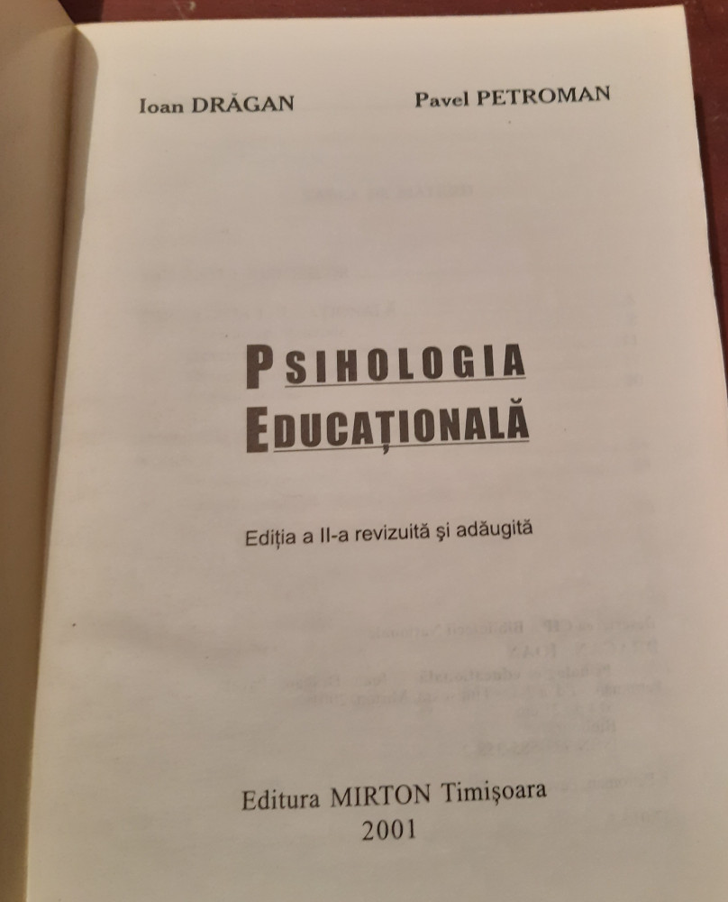 PSIHOLOGIE EDUCATIONALA IOAN DRAGAN ,PAVEL PETROMAN | Okazii.ro
