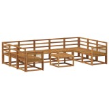 vidaXL Set de canapele de exterior 10 pcs natural Lemn Solid de Acacia 3385555