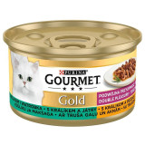 Conservă Gourmet GOLD - bucăți de iepure și ficat fripte și &icirc;năbușite, 85g
