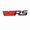 Emblema VRS Skoda Octavia Fabia Superb Yeti, Negru/Rosu, Metal, 12cm, Auto Caroserie