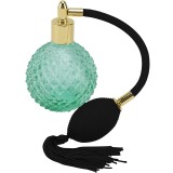 Sticlă de parfum Zamo&reg; Green Pump, verde, cu pulverizator &icirc;nfiletabil și capac, 90 ml