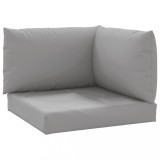 Perne pentru canapea din paleti, 3 buc., gri, material textil