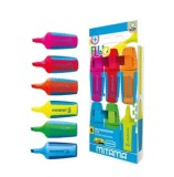 Cumpara ieftin Set 6 mini textmarkere Mitama, culori fluo