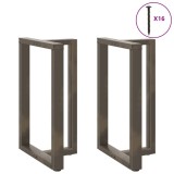 vidaXL Picioare de masă de bar &icirc;n formă de T, 2 buc., negru, 60x35x(90-91) cm, oțel 4013083