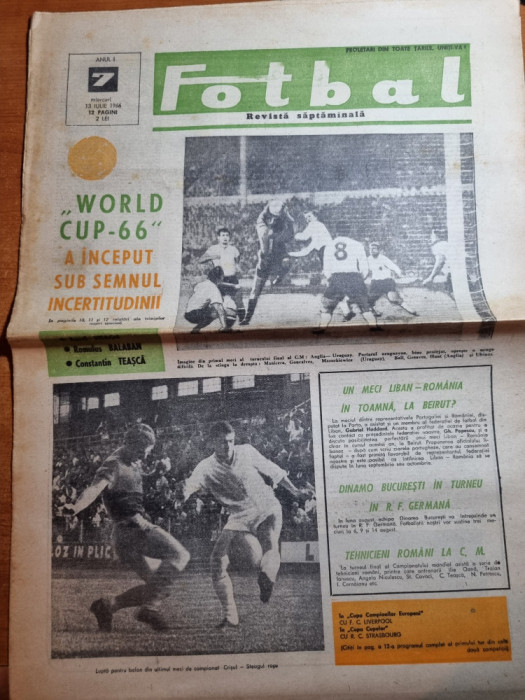 ziarul fotbal 13 iulie 1966- petrolul ploiesti o campioana autentica