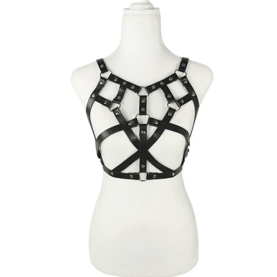 Eross top Belts with Metal Staples S/M Black foto