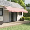 VidaXL P&acirc;nză copertină de rezervă, dungi roșii și albe, 5x3,5 m 367721