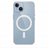 Husa telefon compatibila cu iPhone 15 Plus, MagSafe, silicon, Transparent