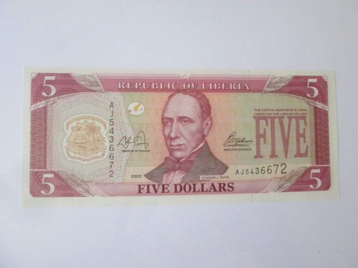 Liberia 5 Dollars 2003 UNC