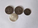 Lot de 4 Monede din Argint - Franta ,Ungaria ,Austria, Europa