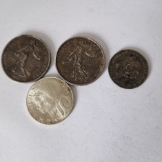 Lot de 4 Monede din Argint - Franta ,Ungaria ,Austria