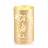 Candela Craciun sticla aurie cu led II 9x15 cm