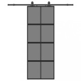 Cumpara ieftin Usa glisanta cu set feronerie neagra 76x205cm sticla securizata