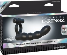 Inep penis stimulator dublu din silicon FANTASY C-RINGZ POSABLE PARTNER DOUBLE foto