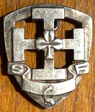 CERCETASI FRANCEZI INSIGNA FRANTA ,,SCOUTS de FRANCE&quot;/METAL ARGINTAT ANII &#039;30