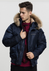 Hooded Heavy Fake Fur Bomber Jacket foto