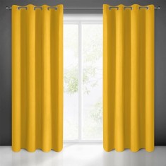 Set doua draperii semi-blackout, uni galben