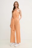 Pepe Jeans salopetă din bumbac EDITH culoarea portocaliu, bumbac, cu decolteu in v, PL230514