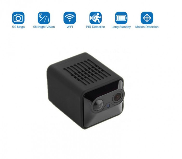 Mini Camera WIFI,Standby 30 zile,Night Vision,Full HD,Detectie Miscare PIR