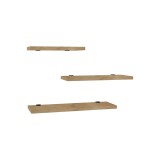 Raft perete Leila set de 3 pachet din melamina in nuanta Naturala 40x14x2cm 14x40