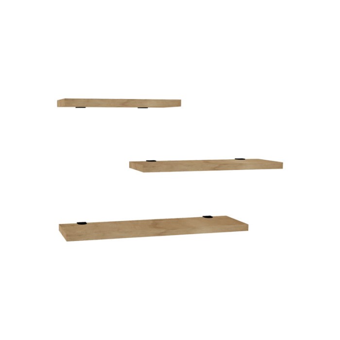 Raft perete Leila set de 3 pachet din melamina in nuanta Naturala 40x14x2cm
