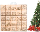 Set de 12 ornamente pentru brad Anyingkai, lemn, natur