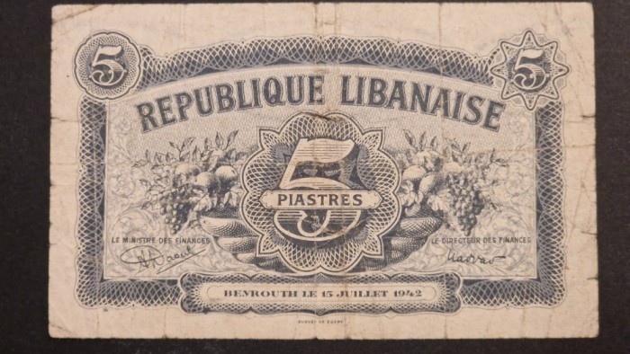 Liban 5 Piastre 1942 Rara