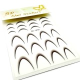 Set de 4 unități: Stickere tip slider design French-Ombr&eacute; #1954 (negre)