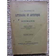 La propri&eacute;t&eacute; litt&eacute;raire et artistique en Roumanie - Jean T. Ghica 1906