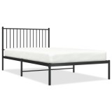 Cumpara ieftin Cadru de pat din metal cu tablie, negru, 107x203 cm