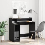 vidaXL Birou cu raft Stejar negru 97 x 45 x 90 cm Lemn compozit