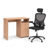 Set de birou Family One 100x50x74 cm cu scaun rotativ Flexo, stejar Sonoma-negru