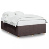 Cumpara ieftin Cadru de pat fara saltea, maro inchis, 140x200 cm, textil