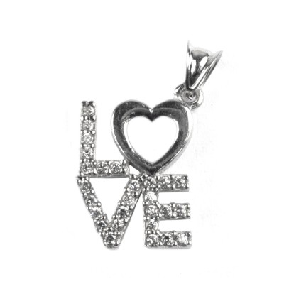 Pandantiv love, argint 925, 2 x 1 cm foto