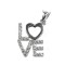 Pandantiv love, argint 925, 2 x 1 cm