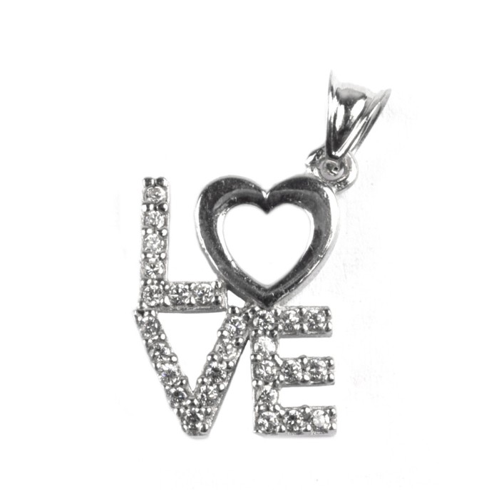 Pandantiv love, argint 925, 2 x 1 cm