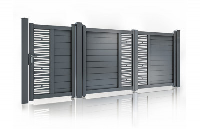 Set porti metalice din aluminiu 900x1800mm, 3000x1800mm, prefabricate, model Poseidon foto