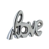 Decoratiune din ceramica, 15x11.5 cm, Love, Argintiu, ATU-084771, Oem